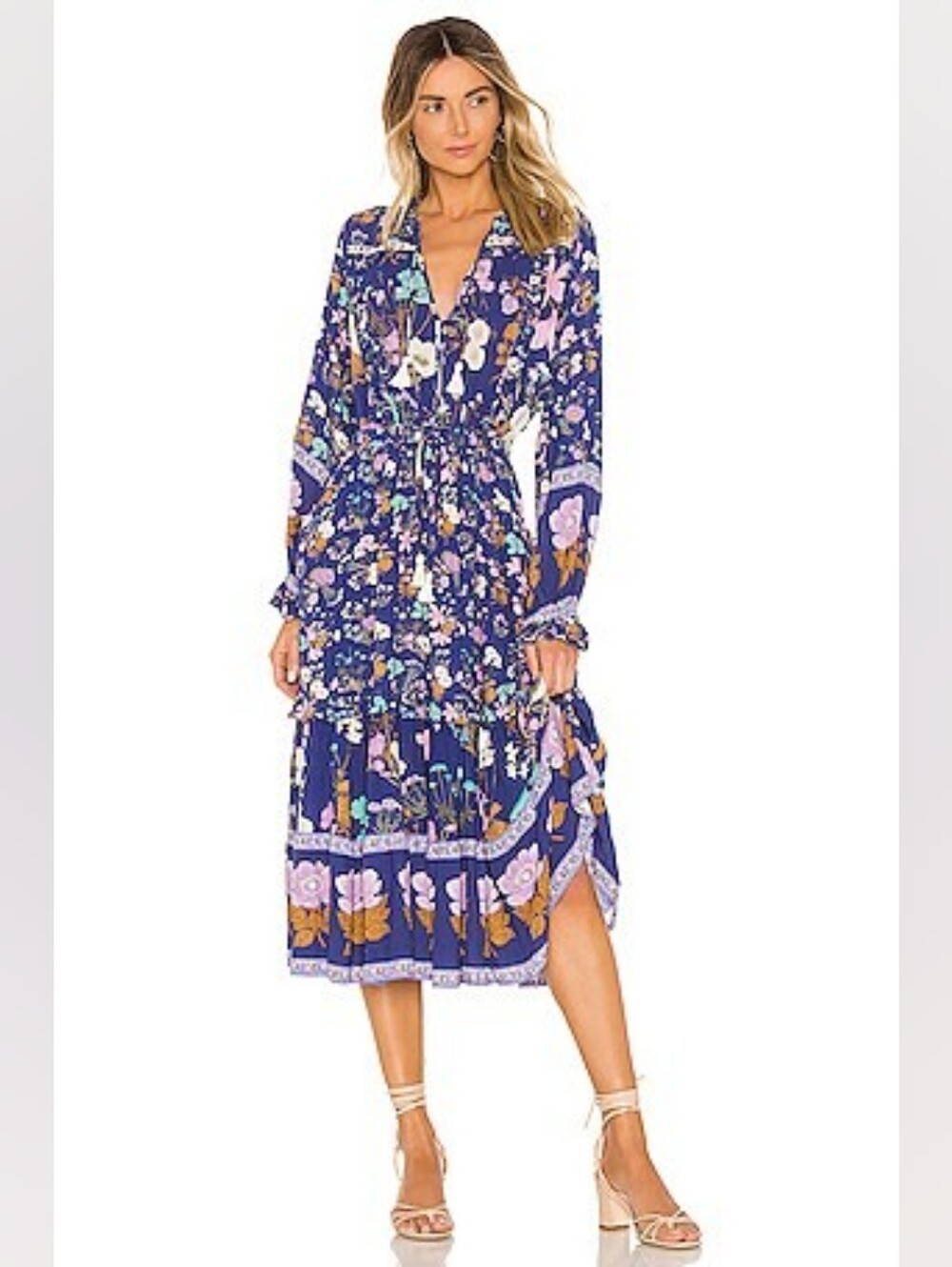 Spell And The Gypsy Collective Wild Bloom Midi Dress Navy Floral Print Dress XXS